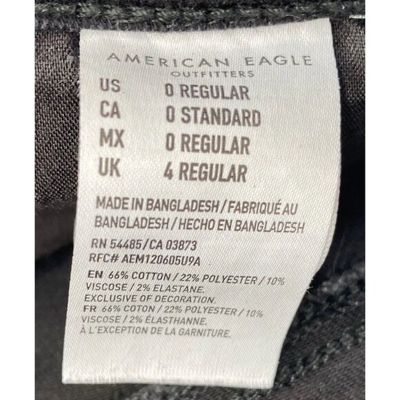 American Eagle Jeans Size 0 Next Level Stretch Hi Rise Jegging Crop Black - Picture 8 of 9